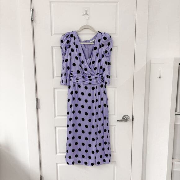 Olivia Rubin Diana Dress Polka Dot Midi Silk - Picture 3 of 12